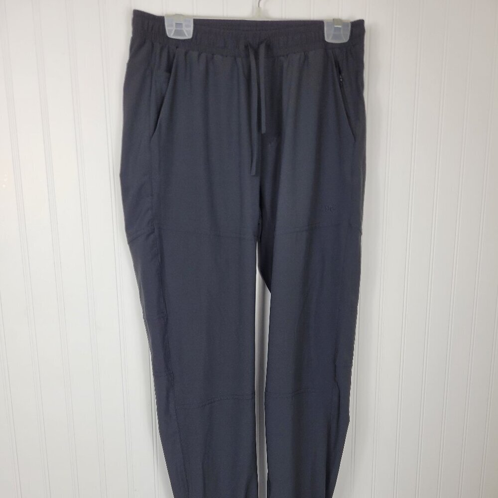 Albion Men's Black wind pant joggers side pockets gathered at ankle Size 34